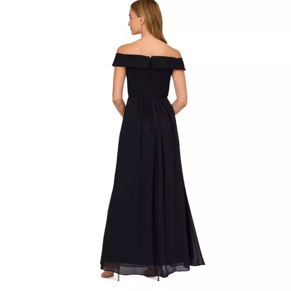 Adrianna Papell Navy Off-Shoulder Gown - NWT - Picture 2 of 12